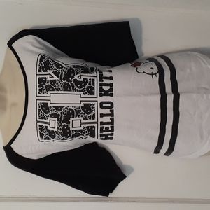 Plus Size 2 2x Torrid Hello Kitty Black White 3/4 Sleeve Tee Top NWOT